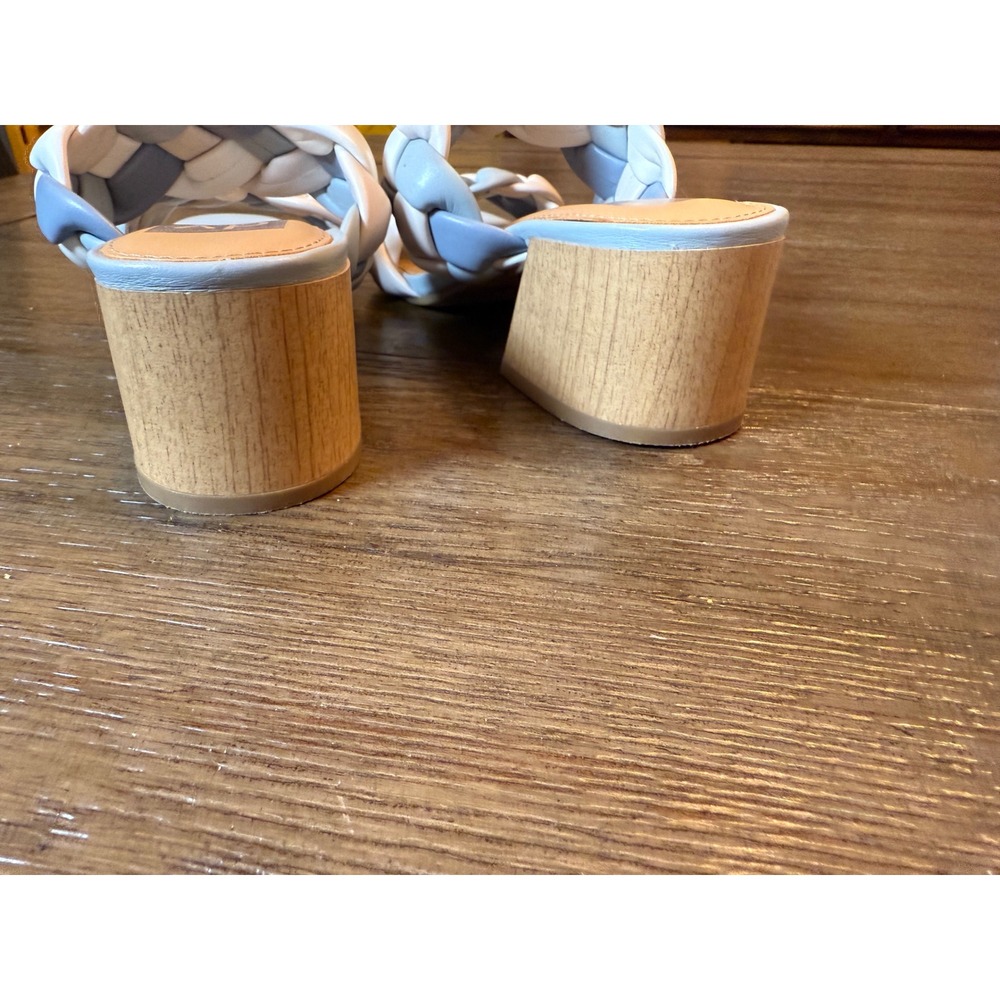 DV Dolce Vita Sully Sandals Womens 6.5 Blue Multi Braided Block Heel Slides - Picture 7 of 8